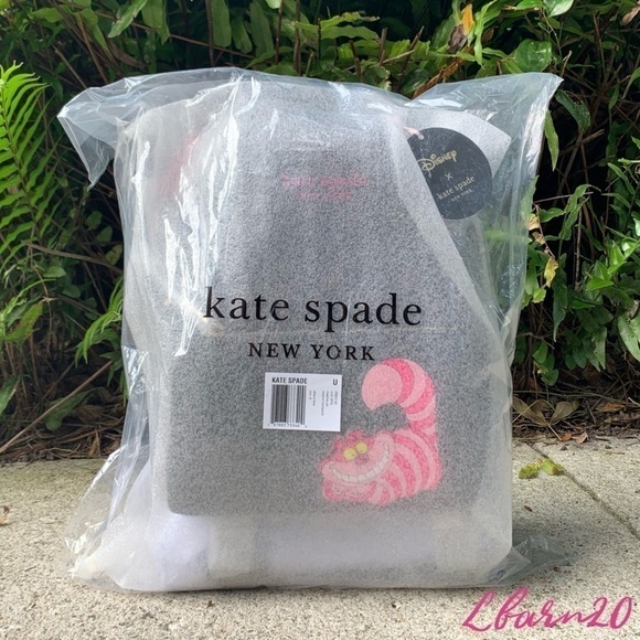 Kate Spade Cheshire Cat Disney X Black Nylon BackPack Alice in Wonderland Bag - Picture 3 of 14